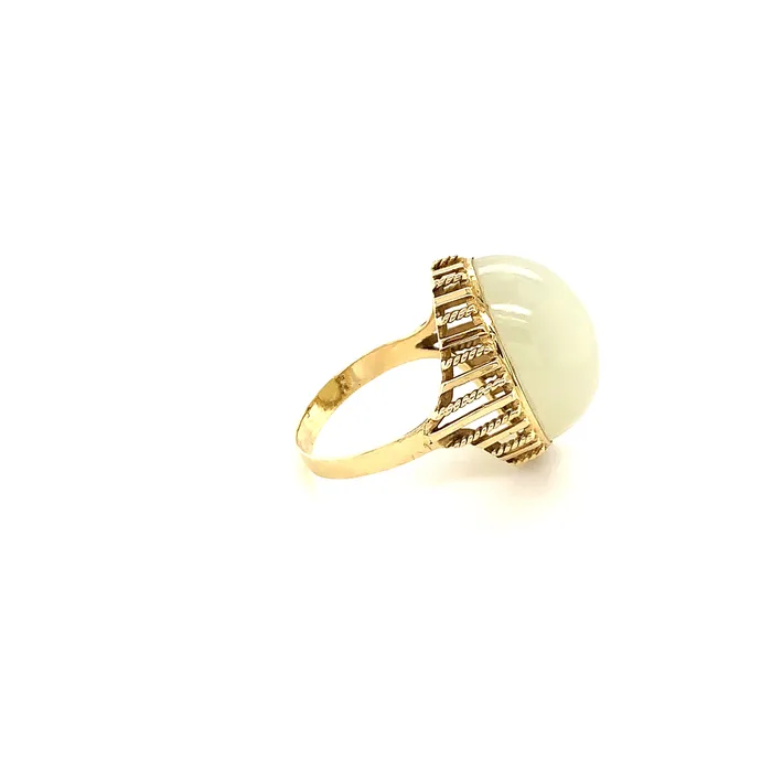 Rings Vintage Magnality Vintage Yin Yang Solid 14K Yellow Gold Serpentine Ring Size 75