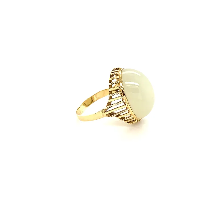 Rings Vintage Magnality Vintage Yin Yang Solid 14K Yellow Gold Serpentine Ring Size 75
