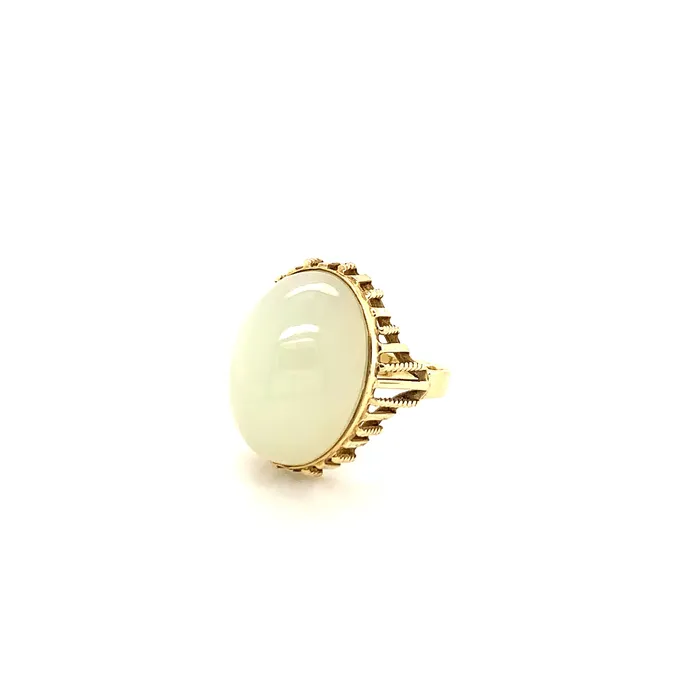 Rings Vintage Magnality Vintage Yin Yang Solid 14K Yellow Gold Serpentine Ring Size 75