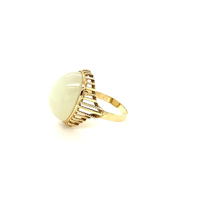 Rings Vintage Magnality Vintage Yin Yang Solid 14K Yellow Gold Serpentine Ring Size 75