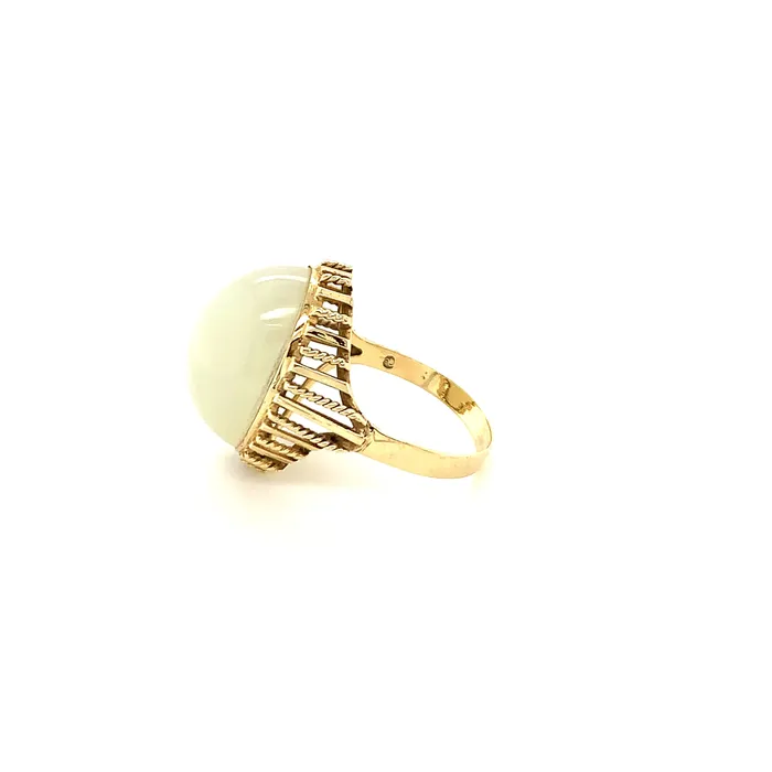 Rings Vintage Magnality Vintage Yin Yang Solid 14K Yellow Gold Serpentine Ring Size 75