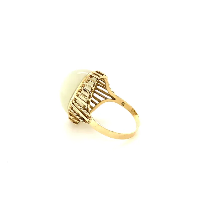 Rings Vintage Magnality Vintage Yin Yang Solid 14K Yellow Gold Serpentine Ring Size 75