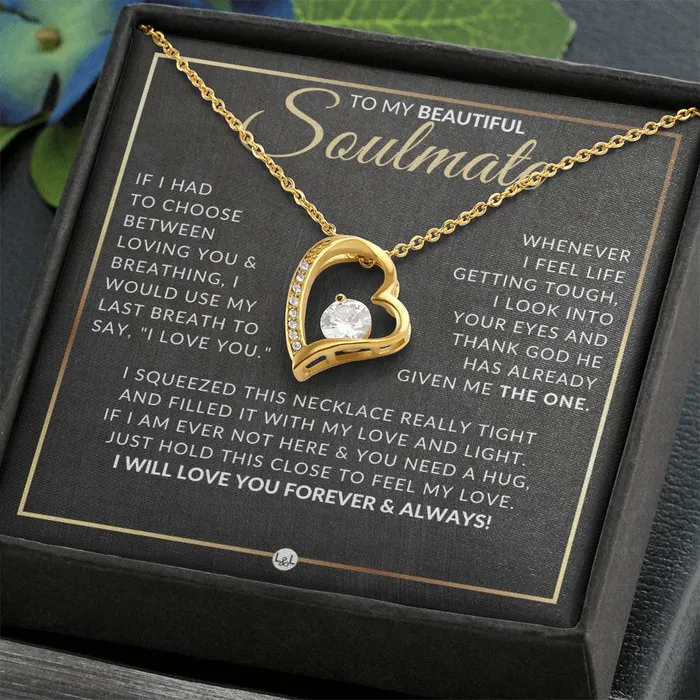 Romantic Gift For Soulmate Open Heart Pendant Necklace Sentimental and Romantic Christmas Valentines Day Birthday or Anniversary Present ShineOn Fulfillment Necklaces
