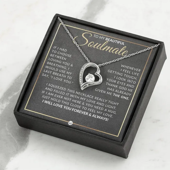 Romantic Gift For Soulmate Open Heart Pendant Necklace Sentimental and Romantic Christmas Valentines Day Birthday or Anniversary Present ShineOn Fulfillment Necklaces