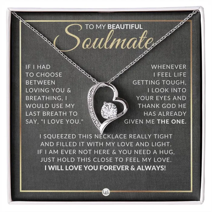 Romantic Gift For Soulmate Open Heart Pendant Necklace Sentimental and Romantic Christmas Valentines Day Birthday or Anniversary Present ShineOn Fulfillment Necklaces