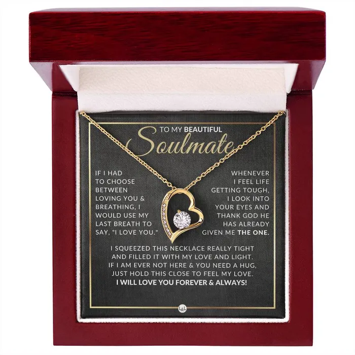 Romantic Gift For Soulmate Open Heart Pendant Necklace Sentimental and Romantic Christmas Valentines Day Birthday or Anniversary Present ShineOn Fulfillment Necklaces