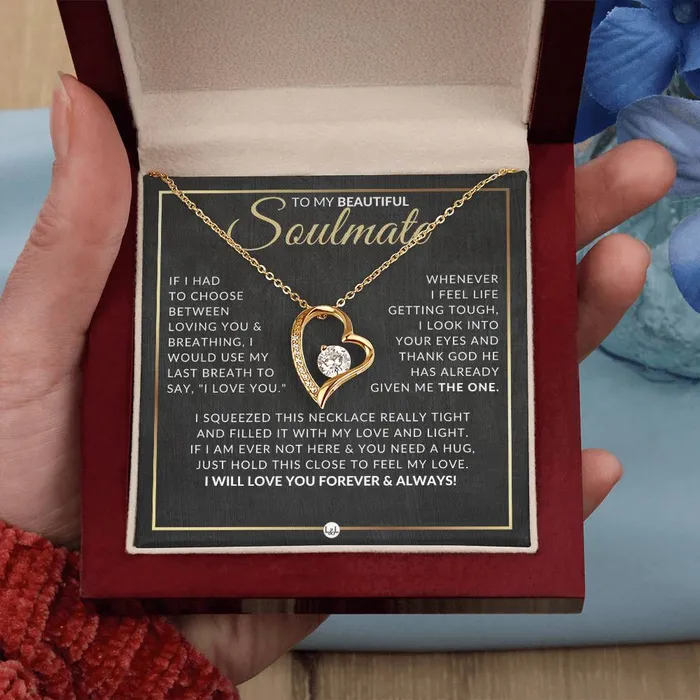 Romantic Gift For Soulmate Open Heart Pendant Necklace Sentimental and Romantic Christmas Valentines Day Birthday or Anniversary Present ShineOn Fulfillment Necklaces