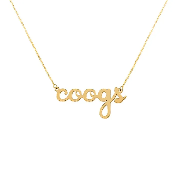 SCHOOL SPIRIT JEWELRY Necklaces Coogs Pendant in 14K Yellow Gold Lowercase Font SCHOOL SPIRIT JEWELRY Necklaces Coogs Pendant in 14K Yellow Gold Lowercase Font