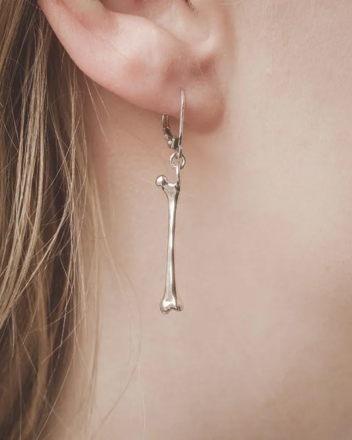 sciencejewelry1824 Earrings femur earrings silver