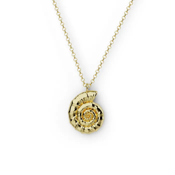 sciencejewelry1824 Necklaces ammonite necklace gold vermeil