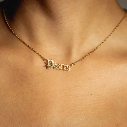 Seola Jewelry Necklaces Gold Zodiac Necklace