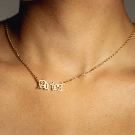 Seola Jewelry Necklaces Gold Zodiac Necklace