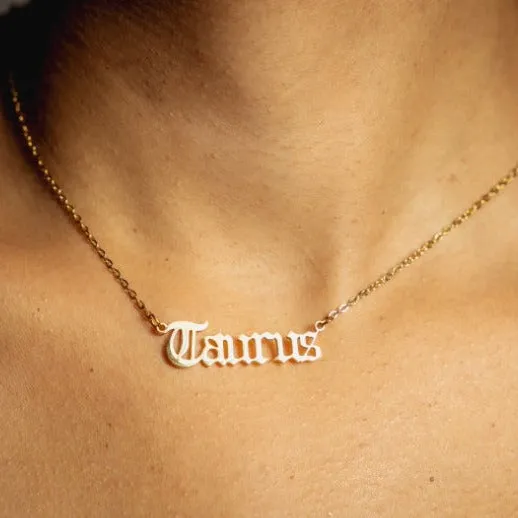 Seola Jewelry Necklaces Gold Zodiac Necklace