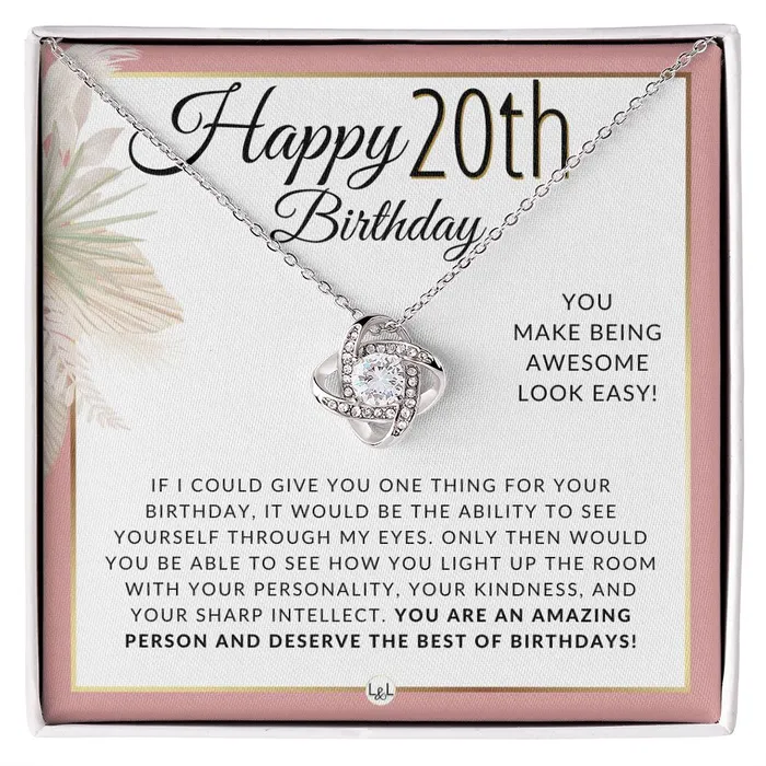 ShineOn Fulfillment 20th Birthday Gift For Her Necklace For 20 Year Old Beautiful Womans Birthday Pendant Jewelry Necklaces