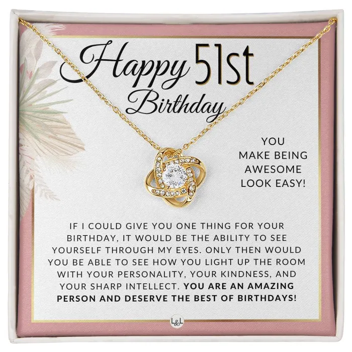 ShineOn Fulfillment 51st Birthday Gift For Her Necklace For 51 Year Old Birthday Pendant Necklace Heartfelt Birthday Message Necklaces ShineOn Fulfillment 51st Birthday Gift For Her Necklace For 51 Year Old Birthday Pendant Necklace Heartfelt Birthday Message Necklaces