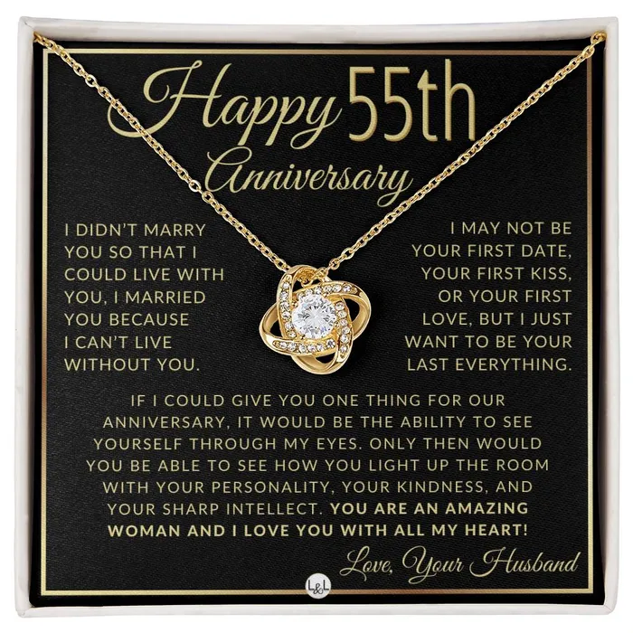 ShineOn Fulfillment 55th Anniversary Gift For Wife Beautiful Womens Pendant Necklace Heartfelt Anniversary Message Necklaces ShineOn Fulfillment 55th Anniversary Gift For Wife Beautiful Womens Pendant Necklace Heartfelt Anniversary Message Necklaces