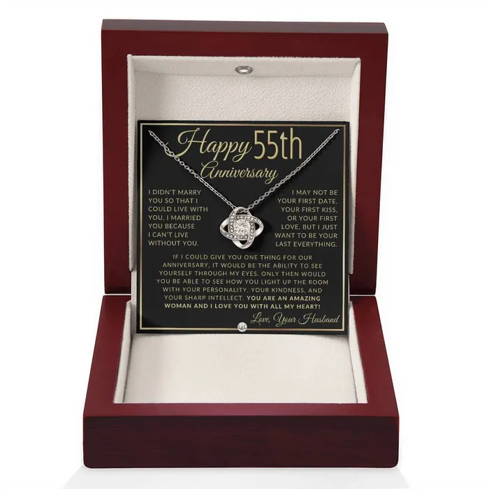 ShineOn Fulfillment 55th Anniversary Gift For Wife Beautiful Womens Pendant Necklace Heartfelt Anniversary Message Necklaces