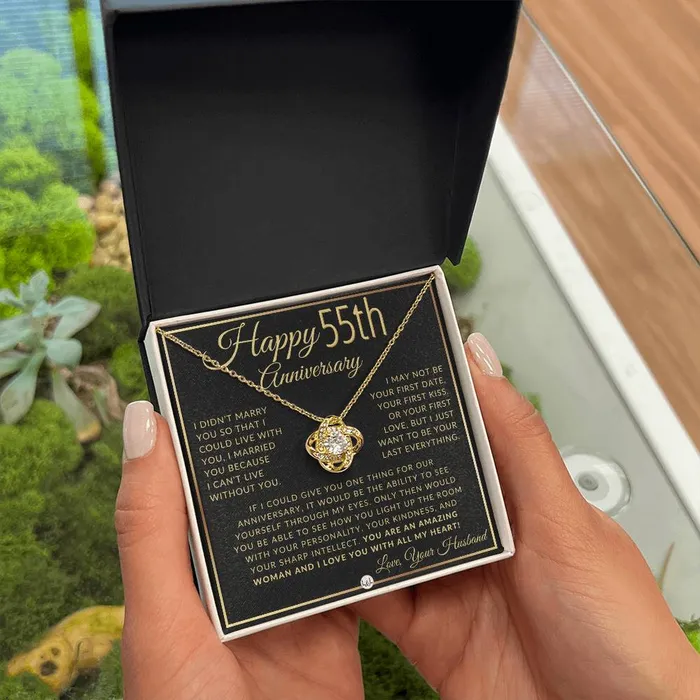 ShineOn Fulfillment 55th Anniversary Gift For Wife Beautiful Womens Pendant Necklace Heartfelt Anniversary Message Necklaces