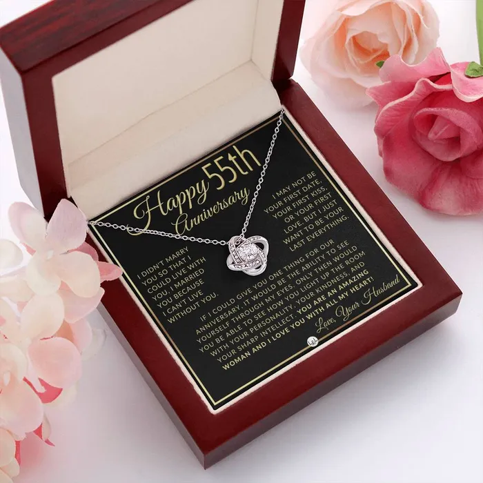 ShineOn Fulfillment 55th Anniversary Gift For Wife Beautiful Womens Pendant Necklace Heartfelt Anniversary Message Necklaces