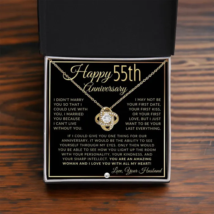 ShineOn Fulfillment 55th Anniversary Gift For Wife Beautiful Womens Pendant Necklace Heartfelt Anniversary Message Necklaces