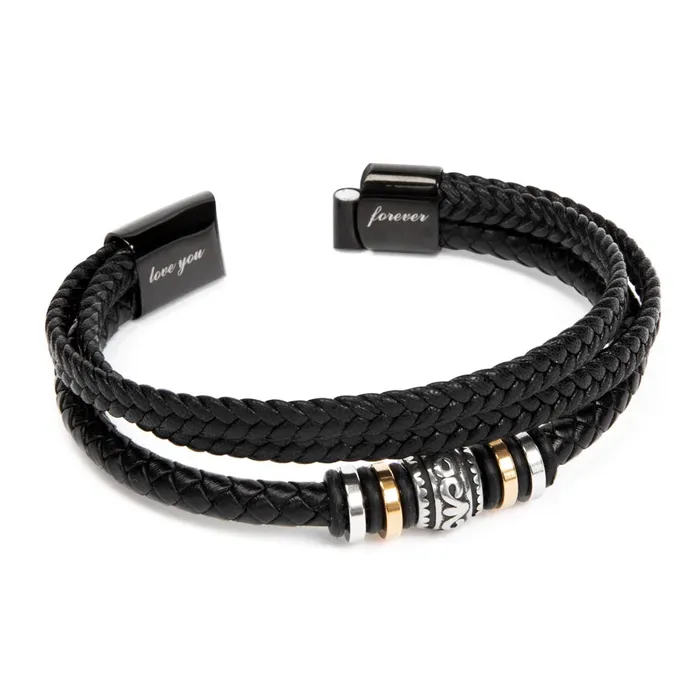ShineOn Fulfillment Bracelets Worlds Best Dad From Son Mens Leather Bracelet For Dad Great For Christmas Fathers Day or His Birthday