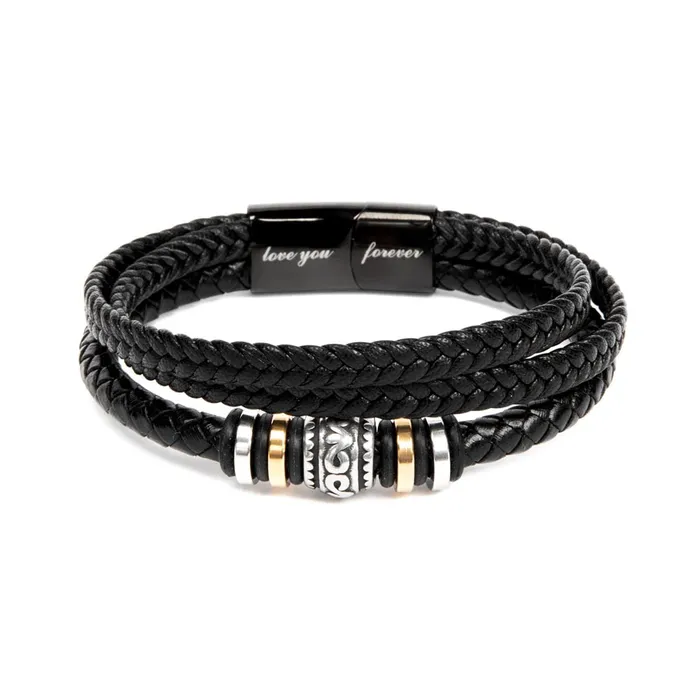 ShineOn Fulfillment Bracelets Worlds Best Dad From Son Mens Leather Bracelet For Dad Great For Christmas Fathers Day or His Birthday