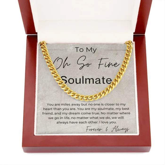 ShineOn Fulfillment Miles Apart Gift for Long Distance Soulmate Long Distance Relationship Gift Linked Chain Necklace Necklaces