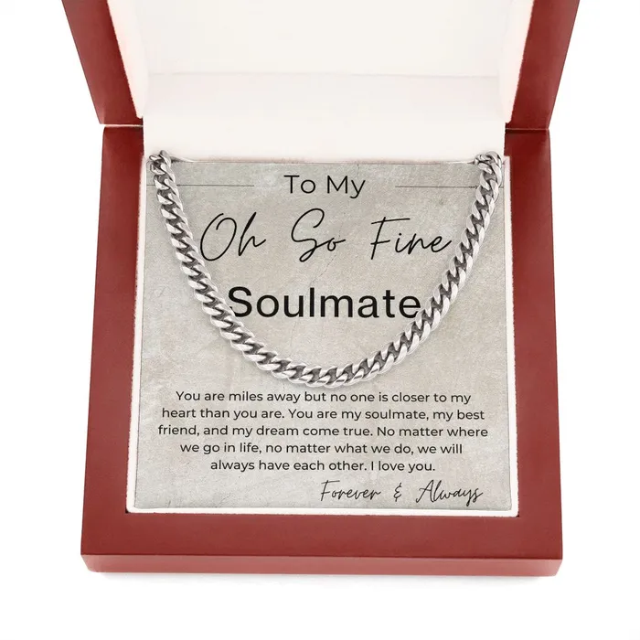 ShineOn Fulfillment Miles Apart Gift for Long Distance Soulmate Long Distance Relationship Gift Linked Chain Necklace Necklaces