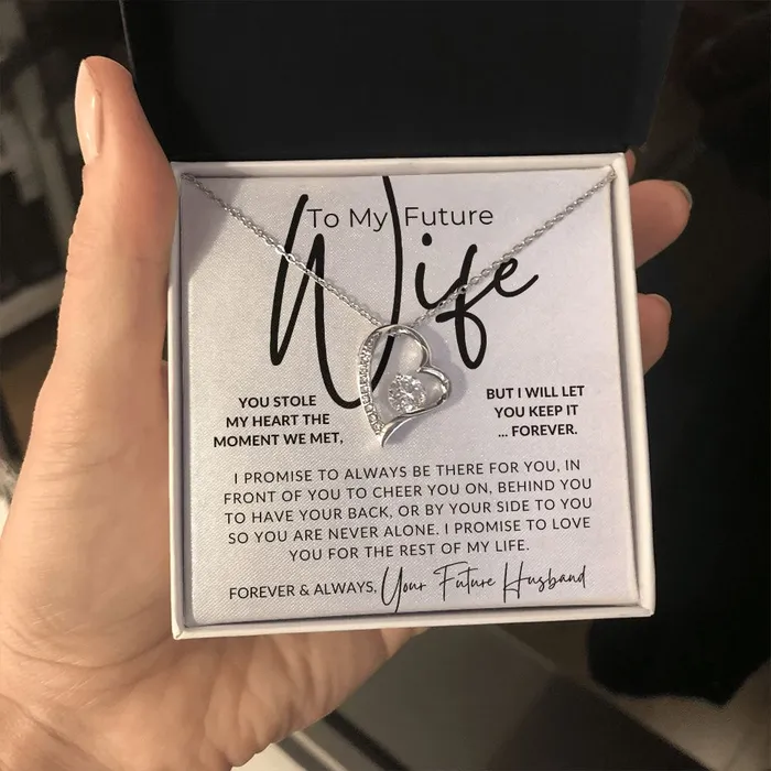 ShineOn Fulfillment My Future Wife You Stole My Heart Gift For My Future Wife My Fiance Bride Gift from Groom on Wedding Day Romantic Christmas Gifts For Her Valentines Day Birthday Present Necklaces