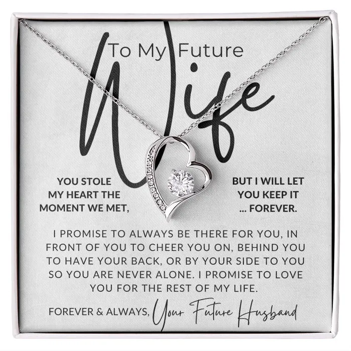 ShineOn Fulfillment My Future Wife You Stole My Heart Gift For My Future Wife My Fiance Bride Gift from Groom on Wedding Day Romantic Christmas Gifts For Her Valentines Day Birthday Present Necklaces