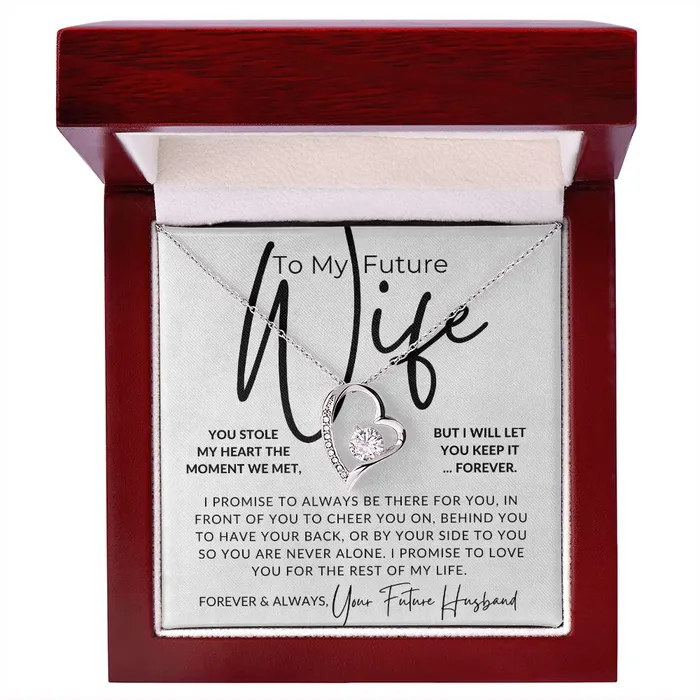 ShineOn Fulfillment My Future Wife You Stole My Heart Gift For My Future Wife My Fiance Bride Gift from Groom on Wedding Day Romantic Christmas Gifts For Her Valentines Day Birthday Present Necklaces