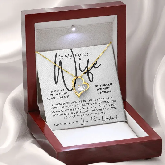 ShineOn Fulfillment My Future Wife You Stole My Heart Gift For My Future Wife My Fiance Bride Gift from Groom on Wedding Day Romantic Christmas Gifts For Her Valentines Day Birthday Present Necklaces