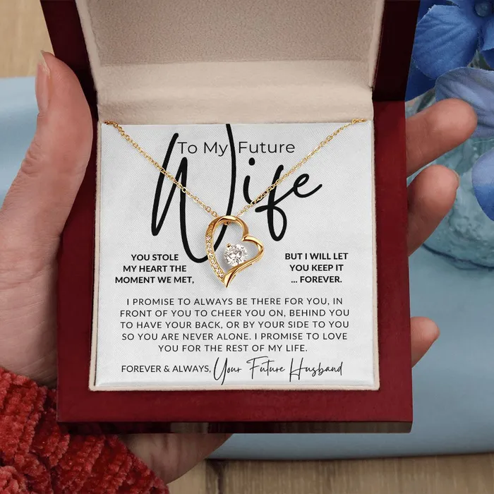 ShineOn Fulfillment My Future Wife You Stole My Heart Gift For My Future Wife My Fiance Bride Gift from Groom on Wedding Day Romantic Christmas Gifts For Her Valentines Day Birthday Present Necklaces