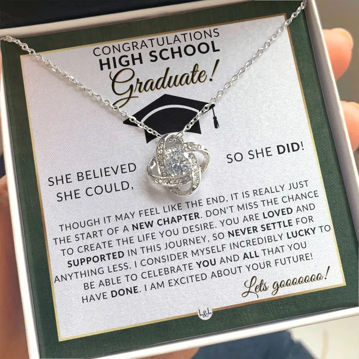 ShineOn Fulfillment Necklaces 2024 High School Grad Gifts For Her Meaningful Milestone Necklace 2024 HS Graduation Gift Idea For A Graduating Girl