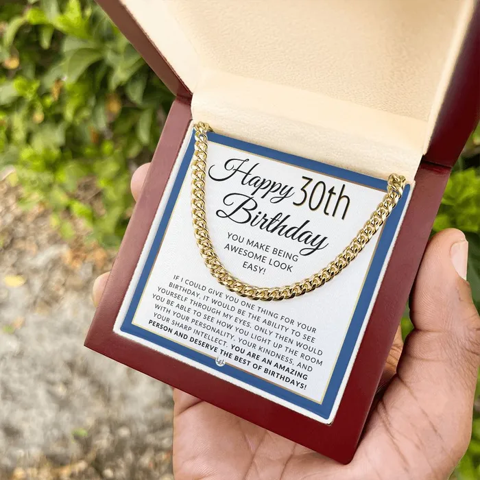 ShineOn Fulfillment Necklaces 30th Birthday Gift For Him Chain Necklace For 30 Year Old Mans Birthday Great Birthday Gift For Men Jewelry For Guys