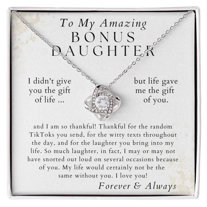 ShineOn Fulfillment Necklaces Because of You Gift For Bonus Daughter From Stepmom or Bonus Mom Christmas Gifts Birthday Present for Her Valentines Day Graduation ShineOn Fulfillment Necklaces Because of You Gift For Bonus Daughter From Stepmom or Bonus Mom Christmas Gifts Birthday Present for Her Valentines Day Graduation