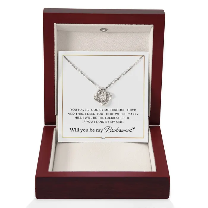 ShineOn Fulfillment Necklaces Bridesmaid Proposal Wedding Party Necklace Gift From Bride I Need You There When I Marry Him Elegant White and Gold Wedding Theme