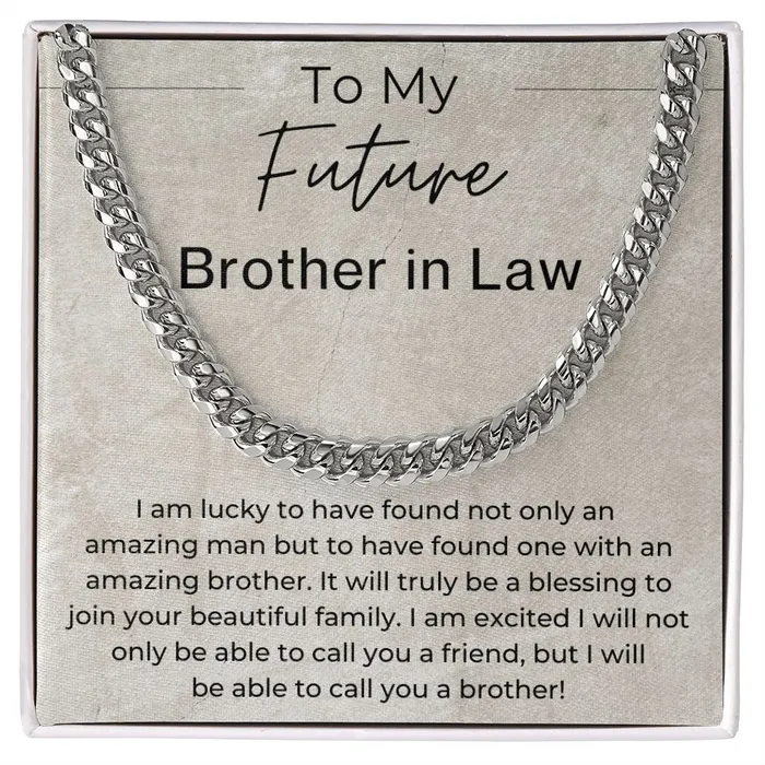 ShineOn Fulfillment Necklaces Cant Wait to Call You Brother Gift for Future Brother in Law from the Bride to Be Cuban Linked Chain Necklace