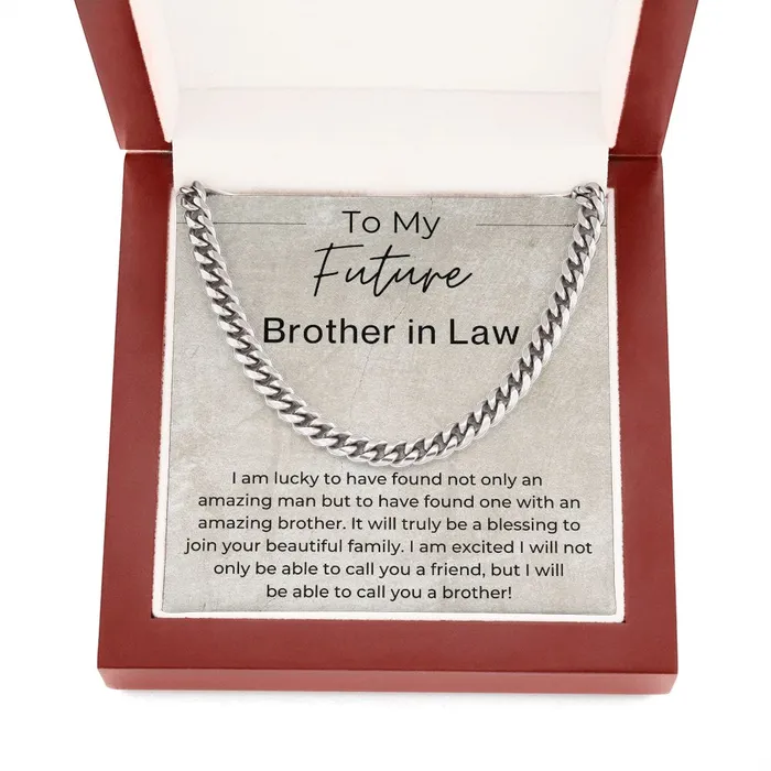 ShineOn Fulfillment Necklaces Cant Wait to Call You Brother Gift for Future Brother in Law from the Bride to Be Cuban Linked Chain Necklace