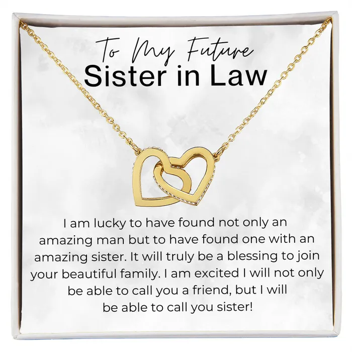 ShineOn Fulfillment Necklaces Cant Wait to Call You Sister Gift for Future Sister in Law from the Bride to Be Interlocking Heart Pendant Necklace