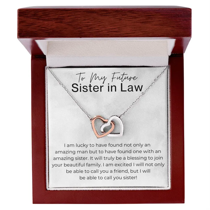 ShineOn Fulfillment Necklaces Cant Wait to Call You Sister Gift for Future Sister in Law from the Bride to Be Interlocking Heart Pendant Necklace