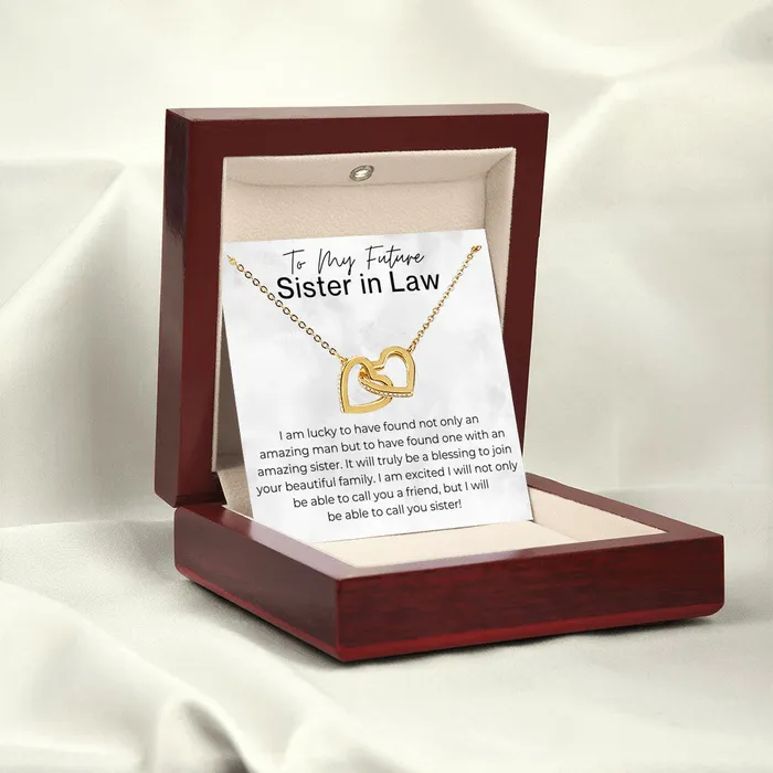 ShineOn Fulfillment Necklaces Cant Wait to Call You Sister Gift for Future Sister in Law from the Bride to Be Interlocking Heart Pendant Necklace