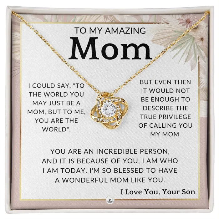 ShineOn Fulfillment Necklaces Gift for Mom From Son True Privilege To Mother From Son Beautiful Womens Pendant Necklace Great For Mothers Day Christmas or Her Birthday ShineOn Fulfillment Necklaces Gift for Mom From Son True Privilege To Mother From Son Beautiful Womens Pendant Necklace Great For Mothers Day Christmas or Her Birthday
