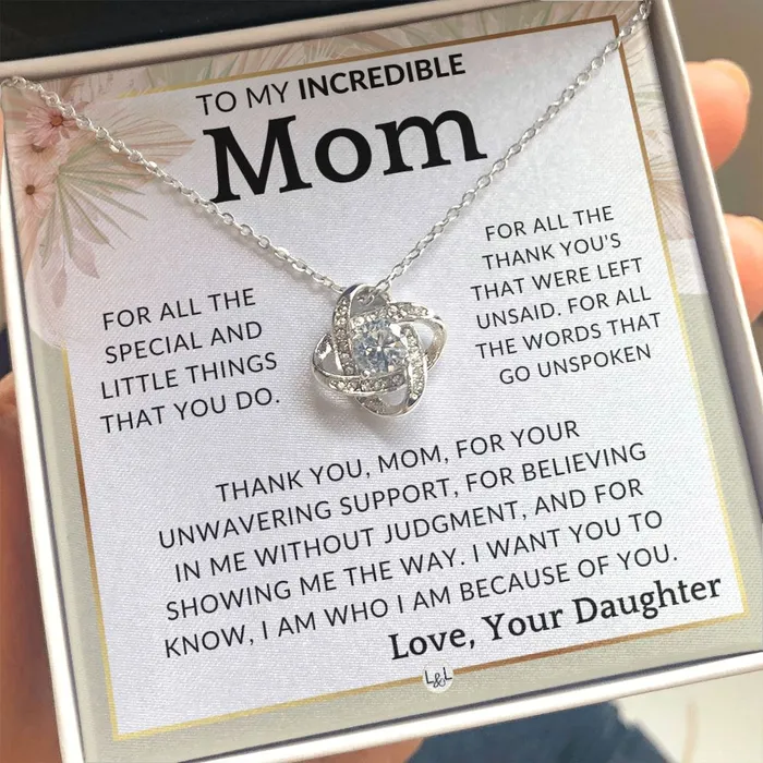 ShineOn Fulfillment Necklaces Gift for Mom The Little Things To Mother From Daughter Beautiful Womens Pendant Necklace Great For Mothers Day Christmas or Her Birthday