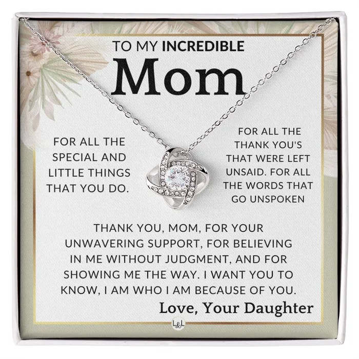 ShineOn Fulfillment Necklaces Gift for Mom The Little Things To Mother From Daughter Beautiful Womens Pendant Necklace Great For Mothers Day Christmas or Her Birthday