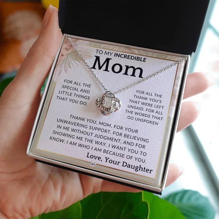 ShineOn Fulfillment Necklaces Gift for Mom The Little Things To Mother From Daughter Beautiful Womens Pendant Necklace Great For Mothers Day Christmas or Her Birthday