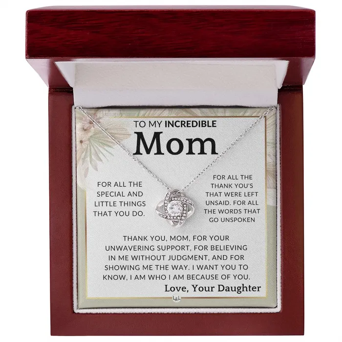 ShineOn Fulfillment Necklaces Gift for Mom The Little Things To Mother From Daughter Beautiful Womens Pendant Necklace Great For Mothers Day Christmas or Her Birthday
