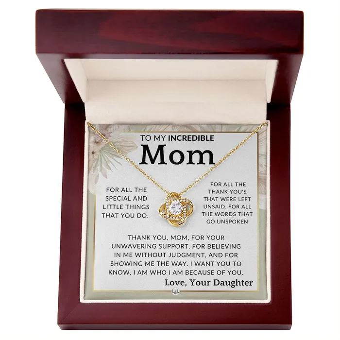 ShineOn Fulfillment Necklaces Gift for Mom The Little Things To Mother From Daughter Beautiful Womens Pendant Necklace Great For Mothers Day Christmas or Her Birthday