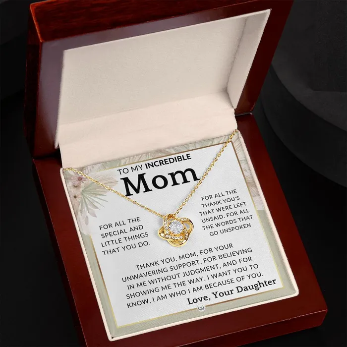 ShineOn Fulfillment Necklaces Gift for Mom The Little Things To Mother From Daughter Beautiful Womens Pendant Necklace Great For Mothers Day Christmas or Her Birthday