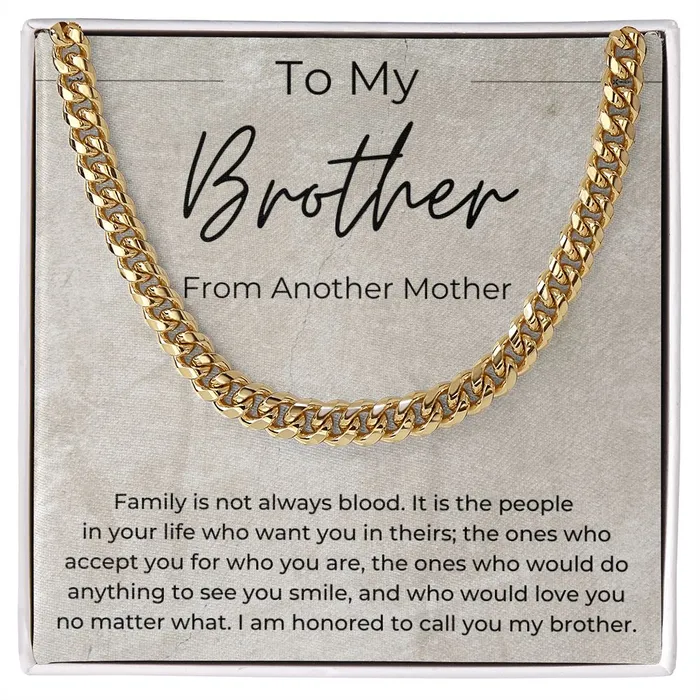 ShineOn Fulfillment Necklaces Honored To Call You Brother Gift for My Brother From Another Mother Cuban Linked Chain Necklace ShineOn Fulfillment Necklaces Honored To Call You Brother Gift for My Brother From Another Mother Cuban Linked Chain Necklace